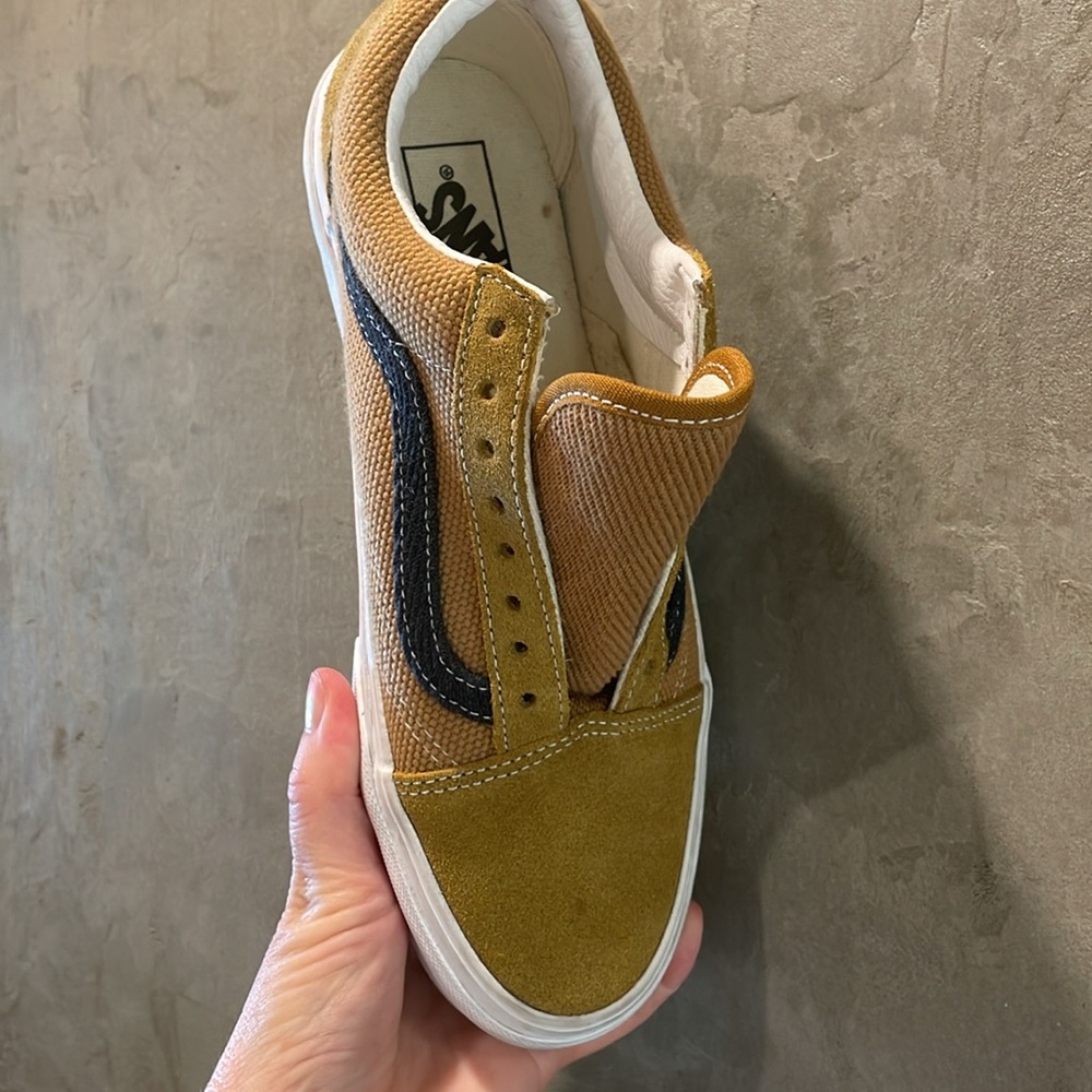 NEW Vans Gold Brown White Heavy Textures Old Skool Men 7 Women 8.5 Sneaker shoes - Picture 6 of 10